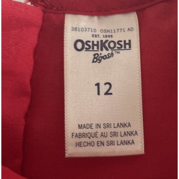 EUC Oshkosh Red Holiday Dress Sequence Tulle Size 12 Excellent Condition Sparkle - Picture 3 of 3